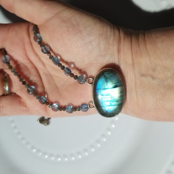 STERLING LABRADORITE NECKLACE - Picture 3 of 5